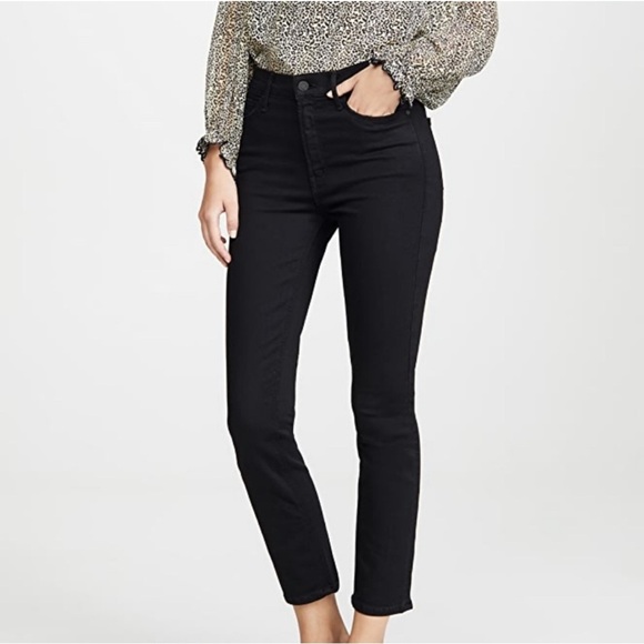 Mother Jeans Womens 25 Black Mid Rise Dazzler Ankle Not Guilty Straight Leg USA - Picture 2 of 13